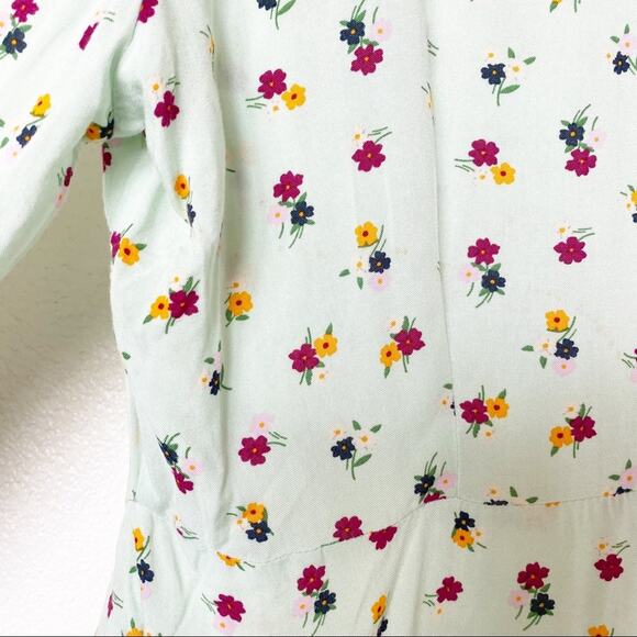 ASOS Fluted Long Sleeve Ruffle Hem Mini Dress Size 14 - Picture 10 of 16